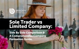 sole trader business woman with flowers