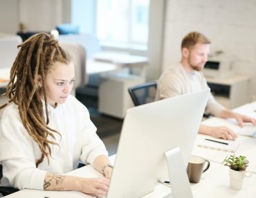 people working in an office